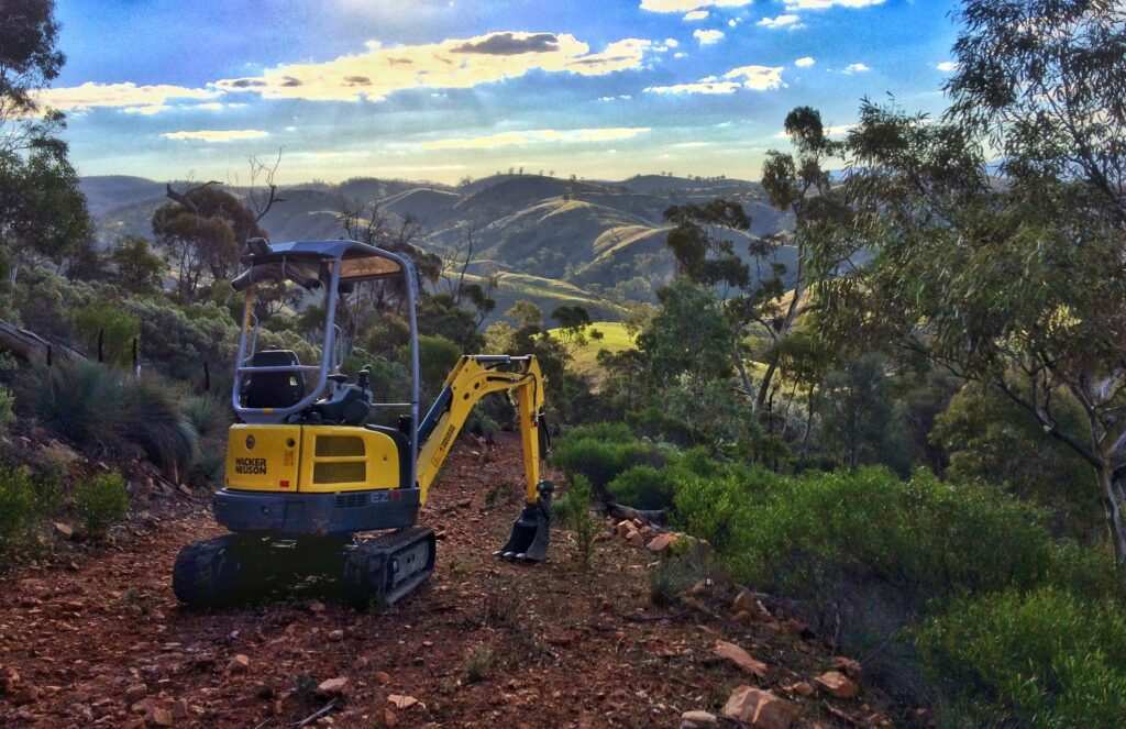 Mt Remarkable, TrailScapes, Flinders Ranges Wacker Neuson Excavator trail building
