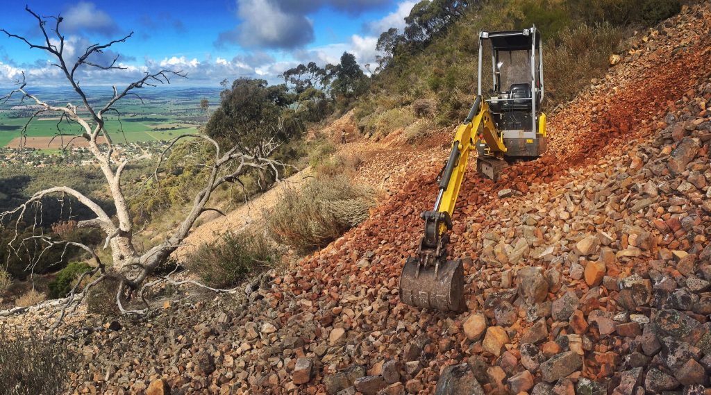 trail building extremely rocky terrain